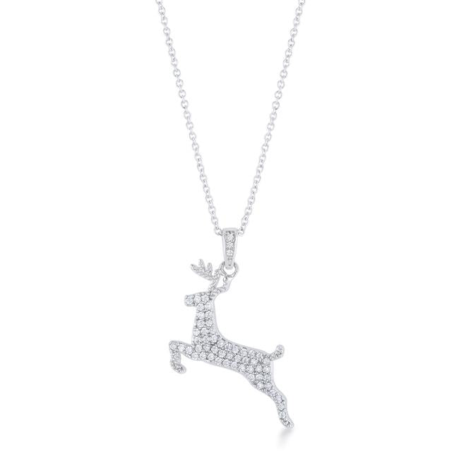 Oranian Reindeer Holiday CZ Pendant