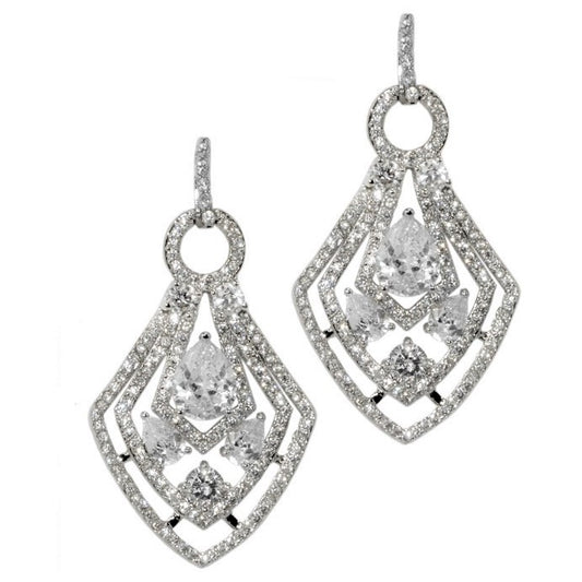 Osithe Cluster CZ Chandelier Earrings | 49mm