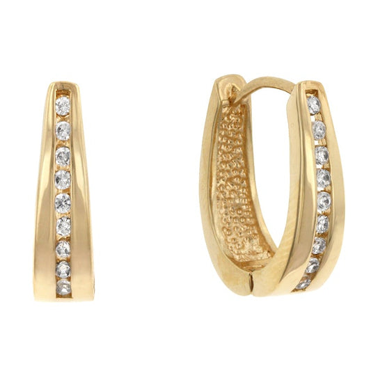 Pandita Elegant Gold CZ Hoop Earrings