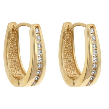 Pandita Elegant Gold CZ Hoop Earrings