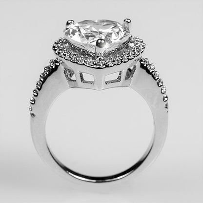 Panna 4ct Heart Solitaire Engagement Ring | 5ct