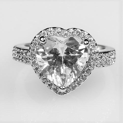 Panna 4ct Heart Solitaire Engagement Ring | 5ct