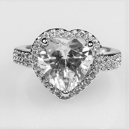 Panna 4ct Heart Solitaire Engagement Ring | 5ct