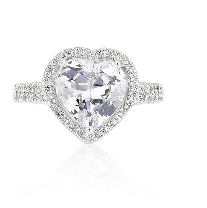 Panna 4ct Heart Solitaire Engagement Ring | 5ct