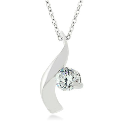 Elaine Twisting Solitaire CZ Pendant | 1ct