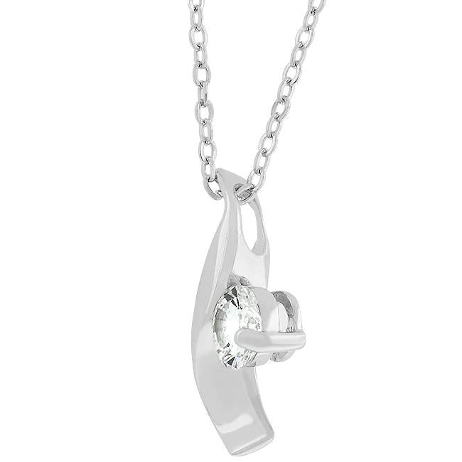 Elaine Twisting Solitaire CZ Pendant | 1ct