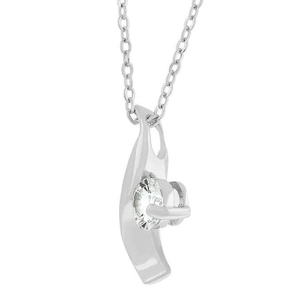 Elaine Twisting Solitaire CZ Pendant | 1ct