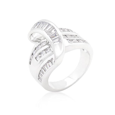 Pat Baguette Channel Set Overlap Ring | 3ct