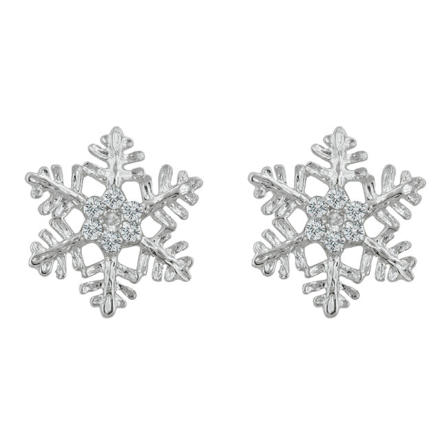 Sparkling Snowflake Stud Earrings