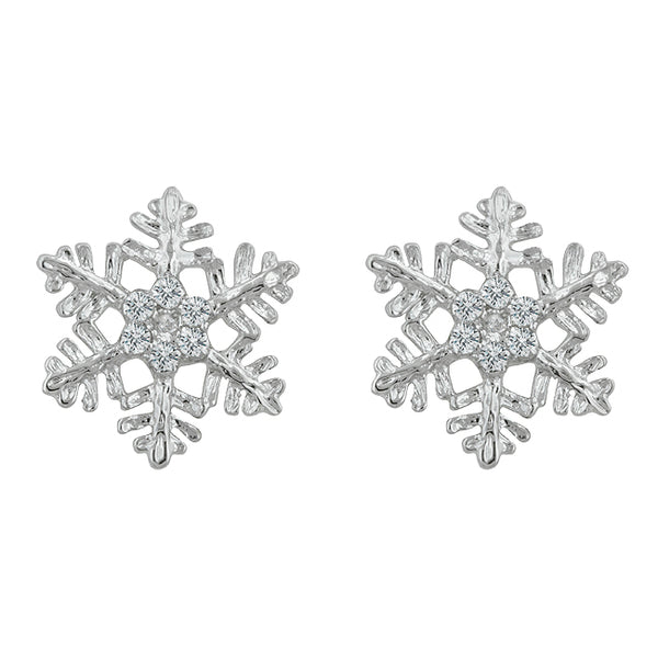 Paula Snowflake Stud Earrings | Holiday Cubic Zirconia Stud Earrings ...