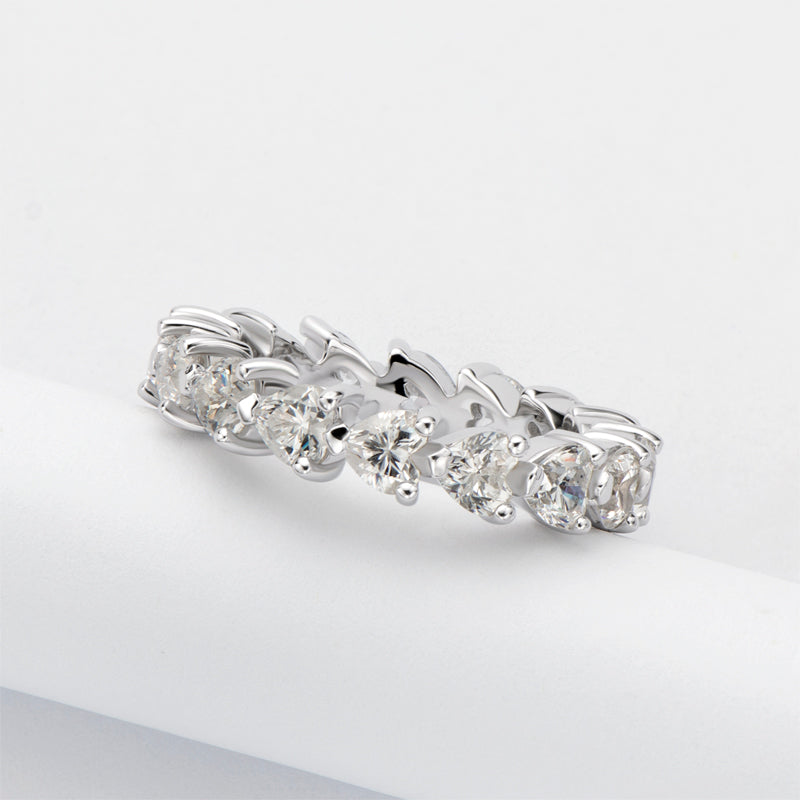 Perla 4mm Heart CZ Eternity Ring | 3.75ct| Sterling Silver