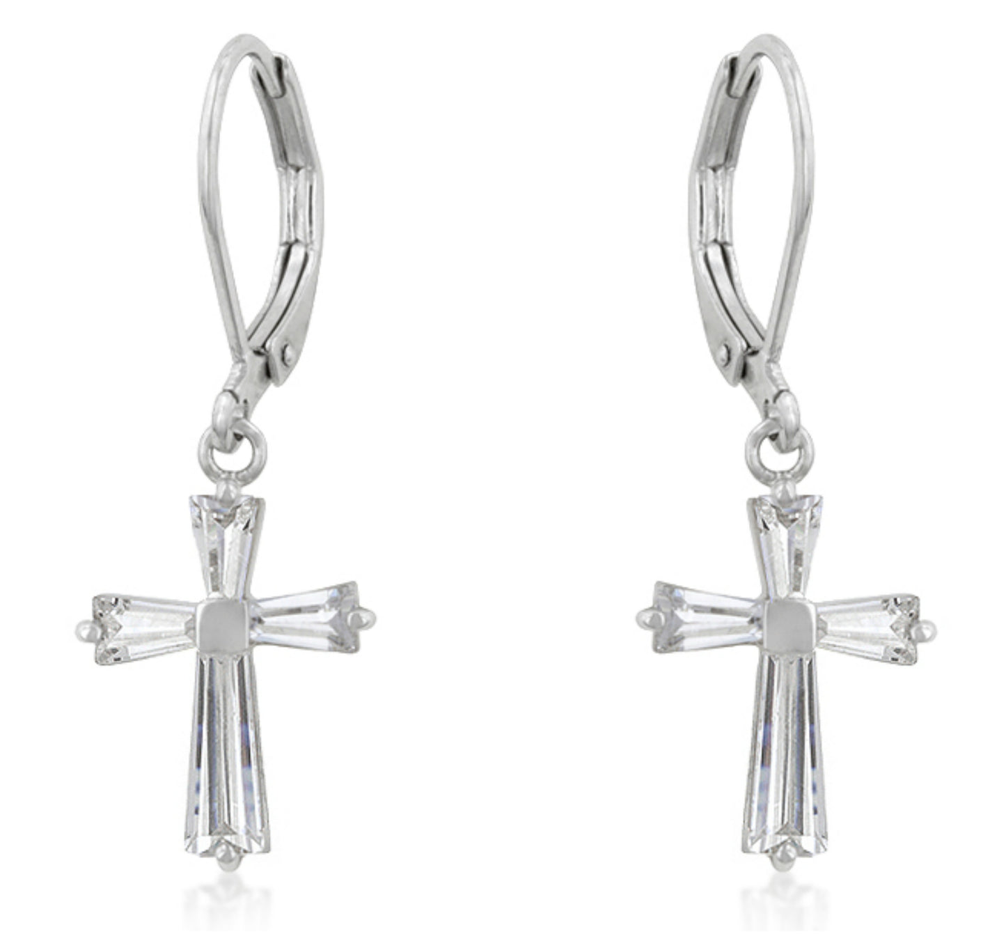 Perry CZ Cross Gold Drop Earrings | 1.5ct