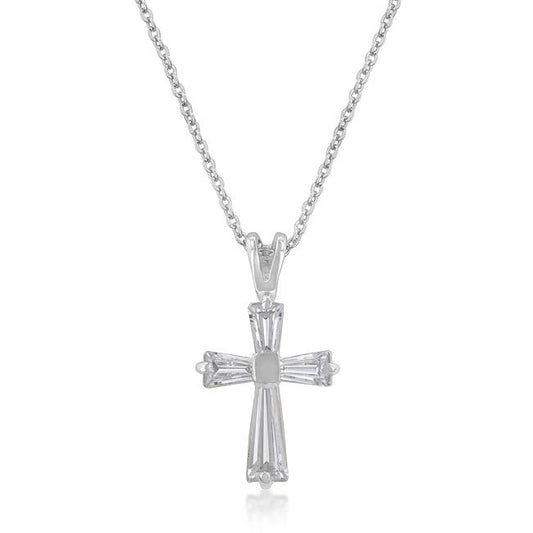 Perry CZ Cross Silver Pendant | 2ct