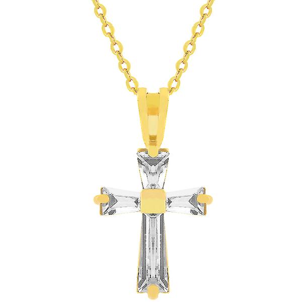 Perry CZ Cross Gold Pendant | 1.5ct