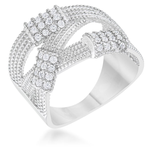 Peyton CZ Wide Cable Fashion Band Ring