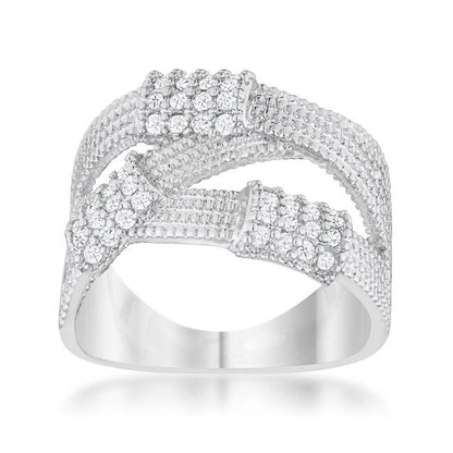 Peyton CZ Wide Cable Fashion Band Ring