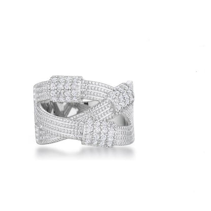 Peyton CZ Wide Cable Fashion Band Ring