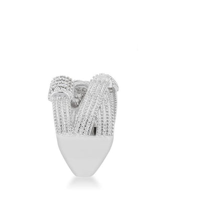 Peyton CZ Wide Cable Fashion Band Ring