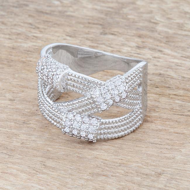 Peyton CZ Wide Cable Fashion Band Ring