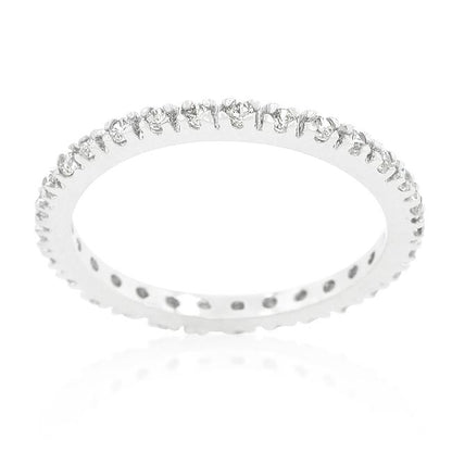 Renetta Round CZ Eternity Stackable Ring | 1ct