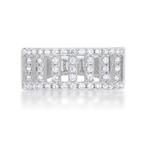 Rey CZ  Contemporary Silver Band Ring | 0.5ct