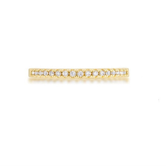 Rina Delicate CZ 18k Goldtone Band Ring | 03ct