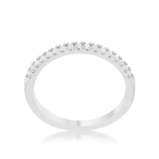 Rina Delicate CZ Silvertone Band Ring | 03ct