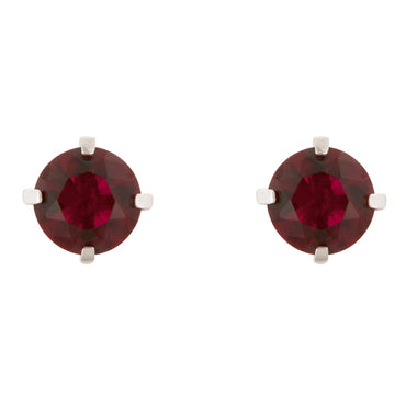 Rolina Ruby Round CZ Stud Earrings