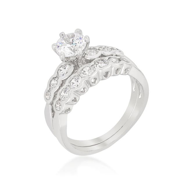 Melia 1(ct) Round Engagement and Wedding Ring Set | 2ct