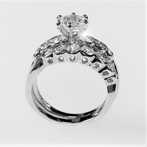 Melia 1(ct) Round Engagement and Wedding Ring Set | 2ct