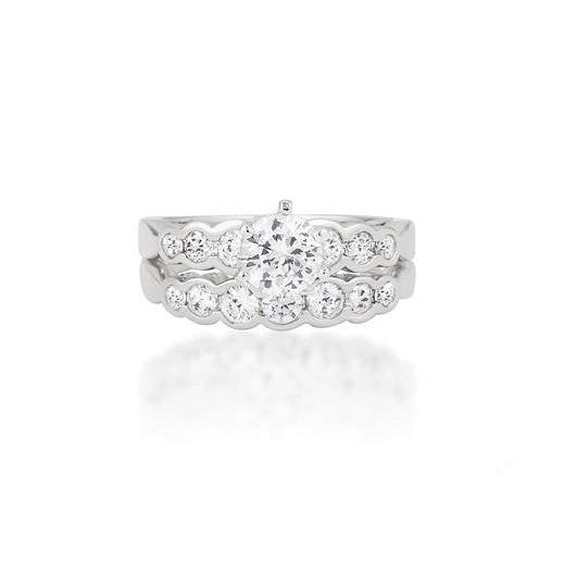 Melia 1(ct) Round Engagement and Wedding Ring Set | 2ct