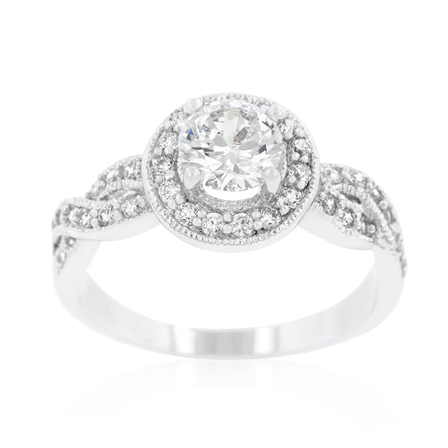 Sara 1ct Round CZ Halo Engagement Ring | 1.8ct