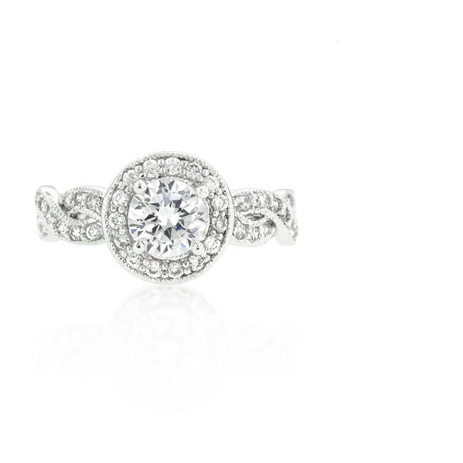 Sara 1ct Round CZ Halo Engagement Ring | 1.8ct