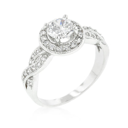 Sara 1ct Round CZ Halo Engagement Ring | 1.8ct