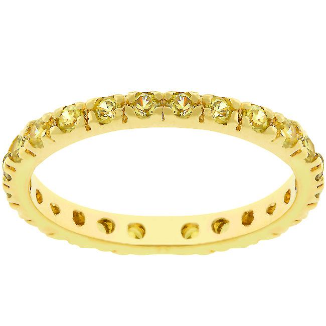 Sari Round Canary Eternity Stackable Ring | 0.6ct