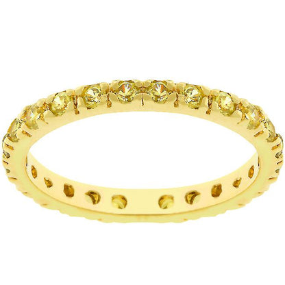 Sari Round Canary Eternity Stackable Ring | 0.6ct