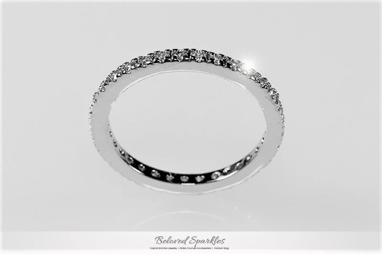 Sari Round CZ Eternity Stackable Ring | 0.6ct