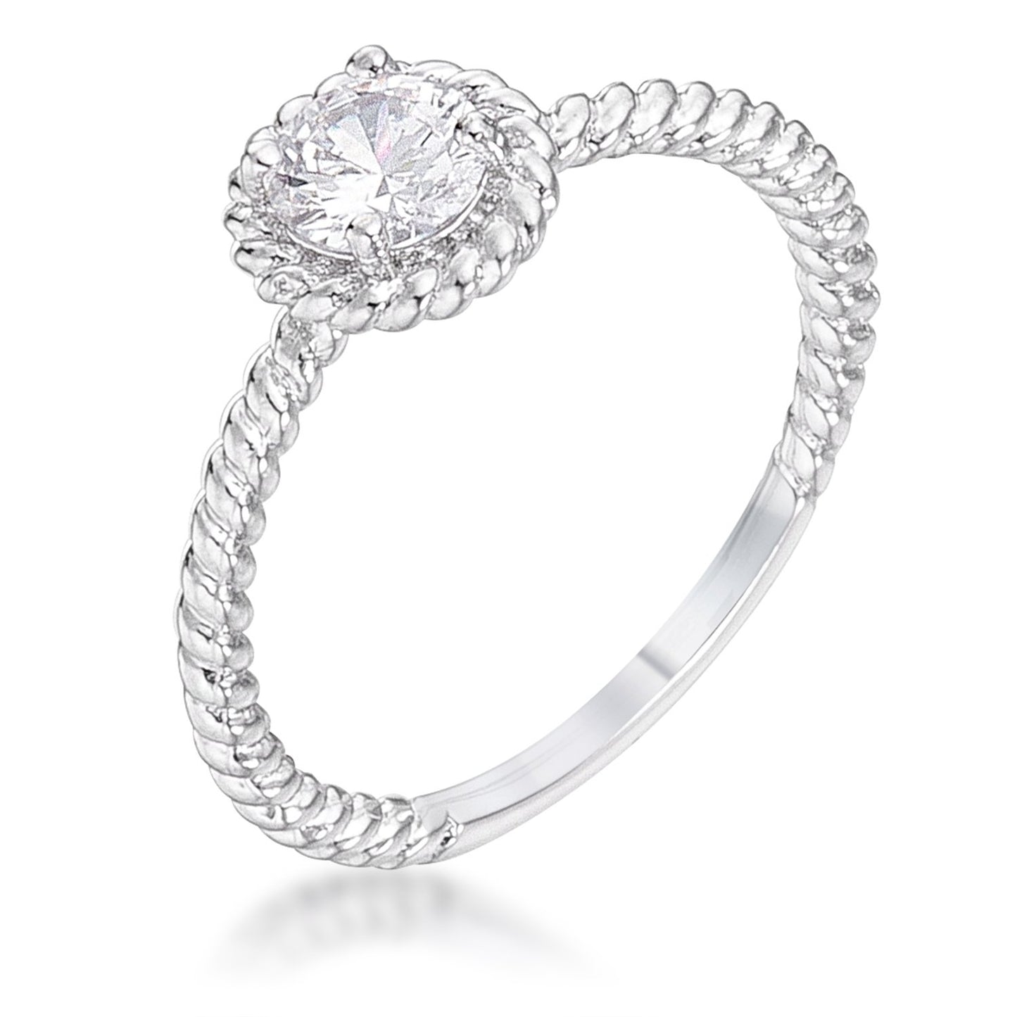 Seine .45ct Round Solitaire Mini Twisted Rope Ring