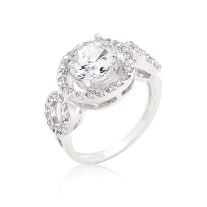 Selma 3ct Round Cut Trio Engagement Ring | 6ct