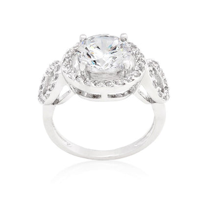 Selma 3ct Round Cut Trio Engagement Ring | 6ct