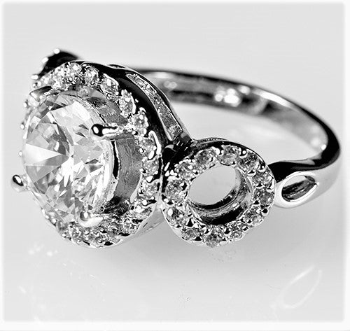 Selma 3ct Round Cut Trio Engagement Ring | 6ct