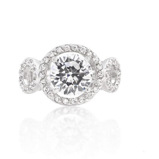 Selma 3ct Round Cut Trio Engagement Ring | 6ct