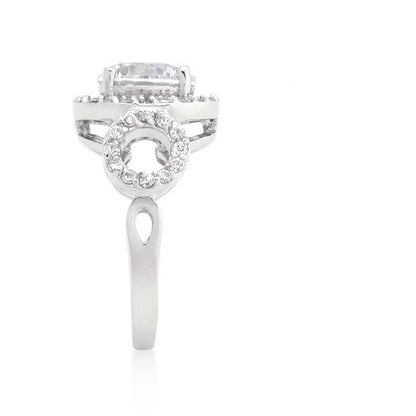 Selma 3ct Round Cut Trio Engagement Ring | 6ct