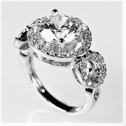 Selma 3ct Round Cut Trio Engagement Ring | 6ct