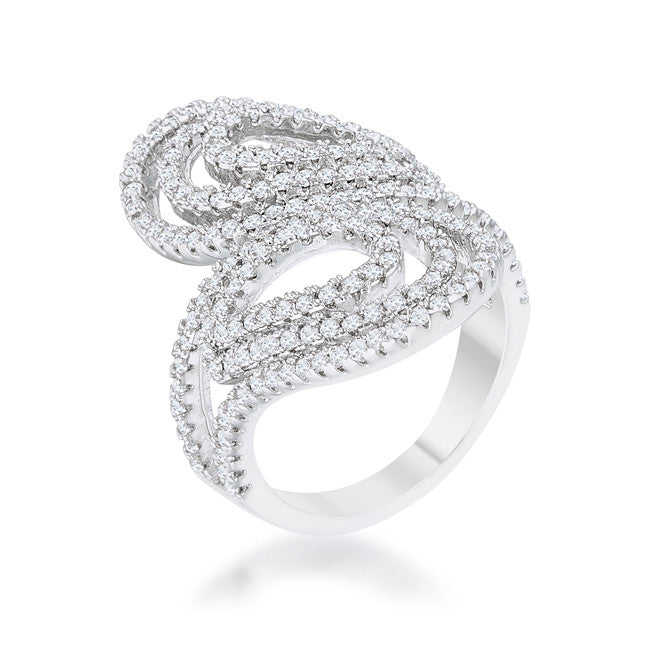 Serina Pave Circle Contemporary Fashion Cocktail Ring | 1.8 Carat | Cubic Zirconia - Beloved Sparkles
 - 2