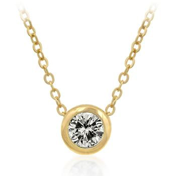 Seth 5mm Round CZ Bezel Solitaire Pendant | 0.5ct