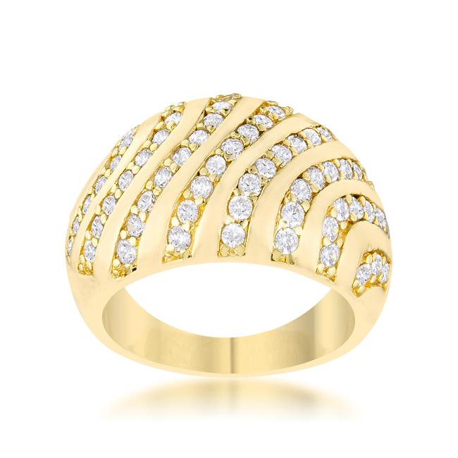 Shayla CZ Gold Contemporary Dome Ring | 1ct