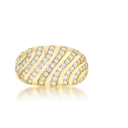 Shayla CZ Gold Contemporary Dome Ring | 1ct