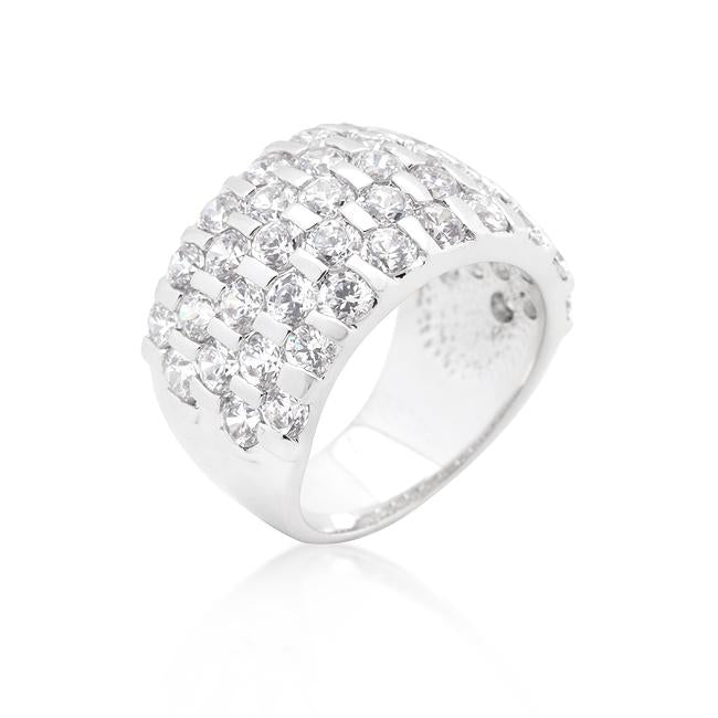 Shelby Channel Set Round CZ Band Ring | 8ct