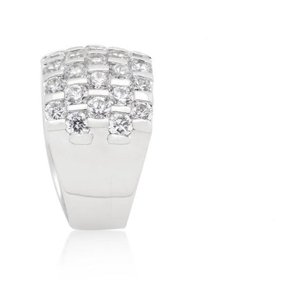 Shelby Channel Set Round CZ Band Ring | 8ct